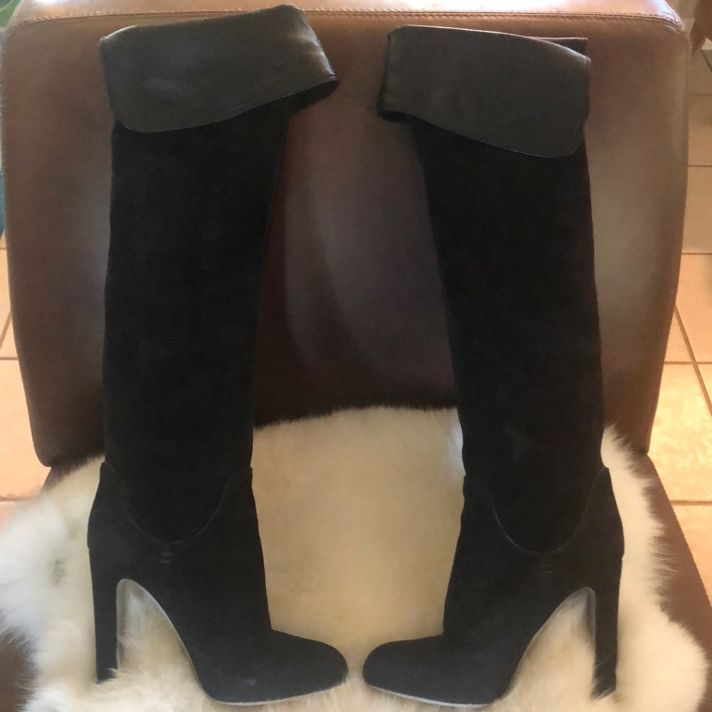 Over the knee leather boots